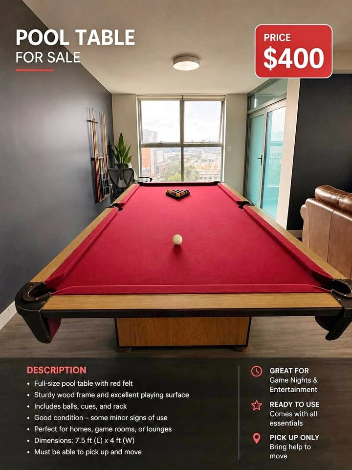 Pool table for sale