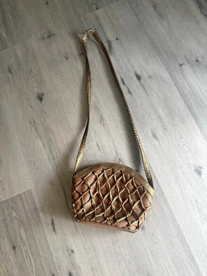 Gold Lattice Crossbody Bag