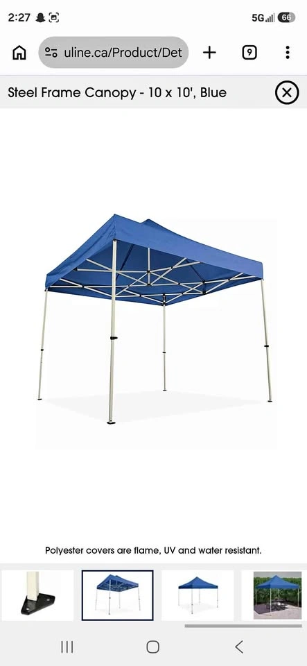 Steel Frame Canopy - 10 x 10', Blue