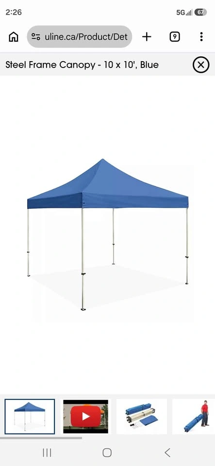 Steel Frame Canopy - 10 x 10', Blue - photo 2