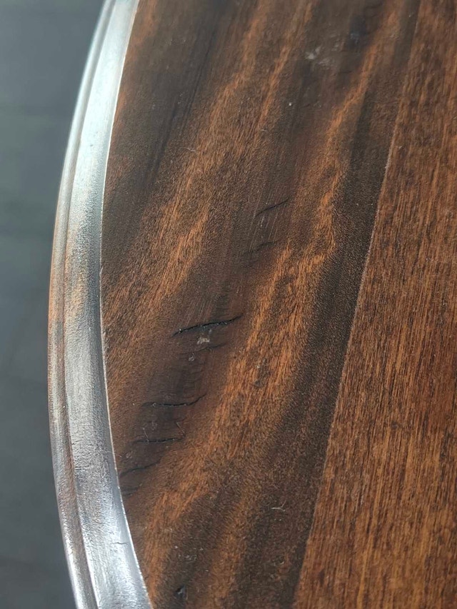 Vintage Solid Wood Pedestal Half-moon Side Table - photo 5