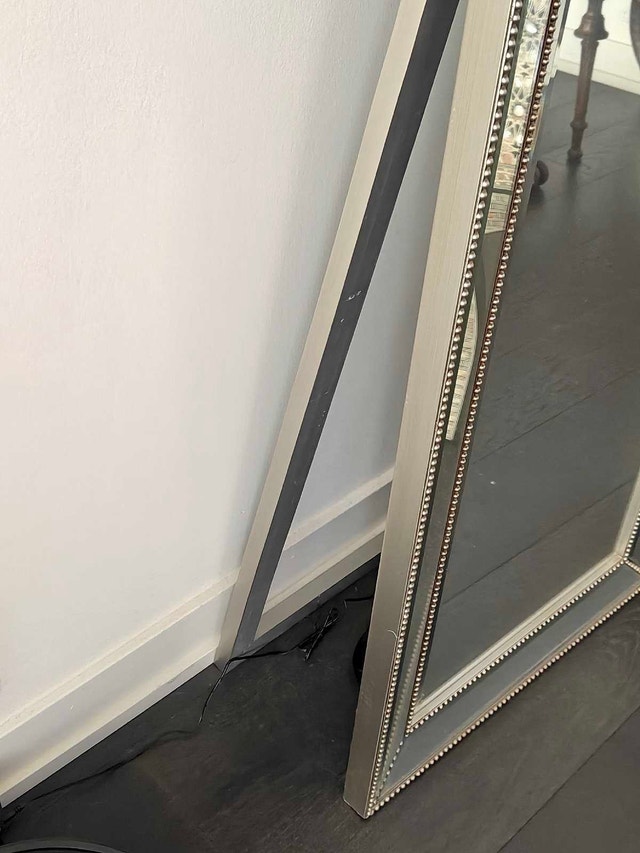 Beaded Silver Framed Full Length Mirror - Free Standing - photo 3