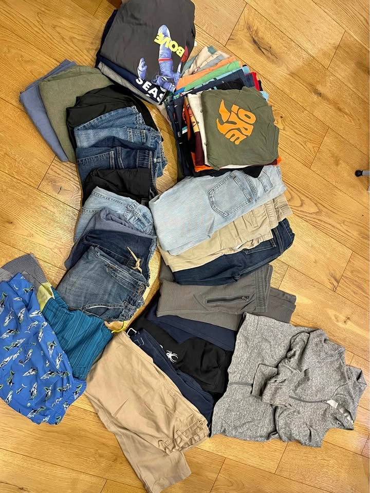 Big garbage bag of boys clothing