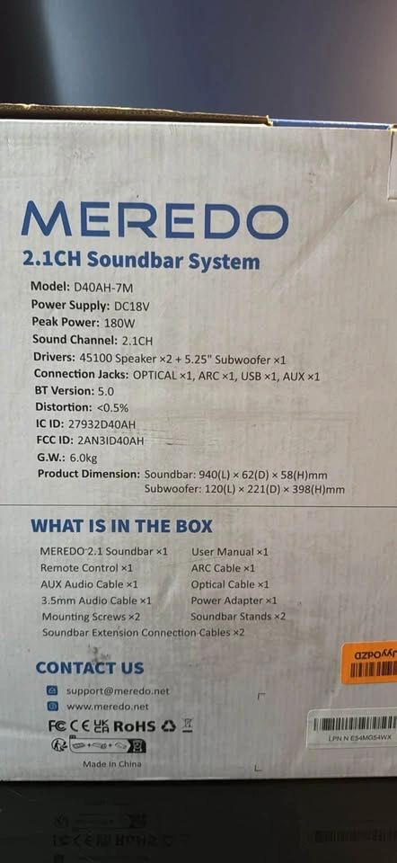 MEREDO D40AH-7M 2.1CH Soundbar System - photo 2