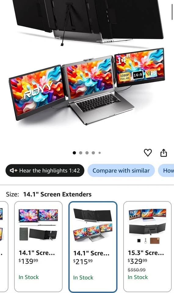 14” Triple Portable Monitor for Laptop - photo 3