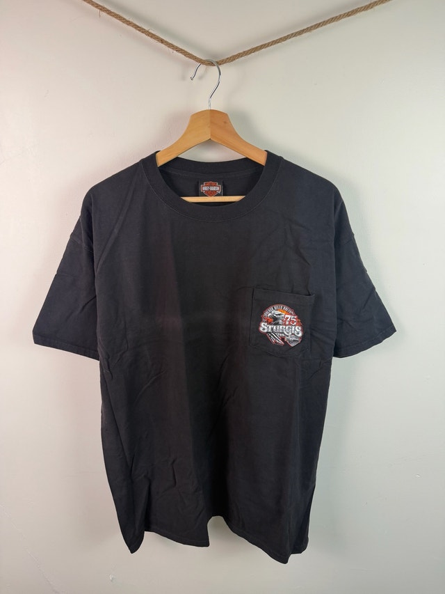 Harley-Davidson Black Short Sleeve Pocket Tee with Sturgis Patch