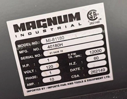 Magnum Industrial 8" Benchtop Jointer w/ Extensions - photo 2