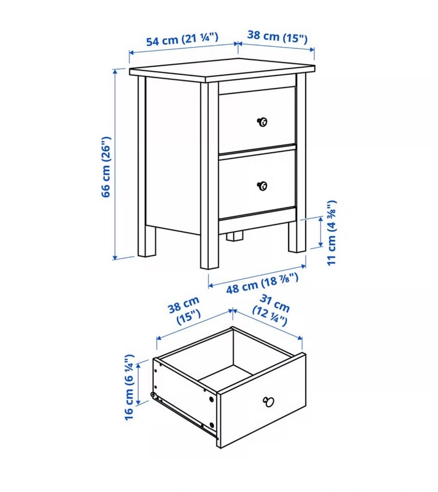 White 2-Drawer Nightstand - photo 2