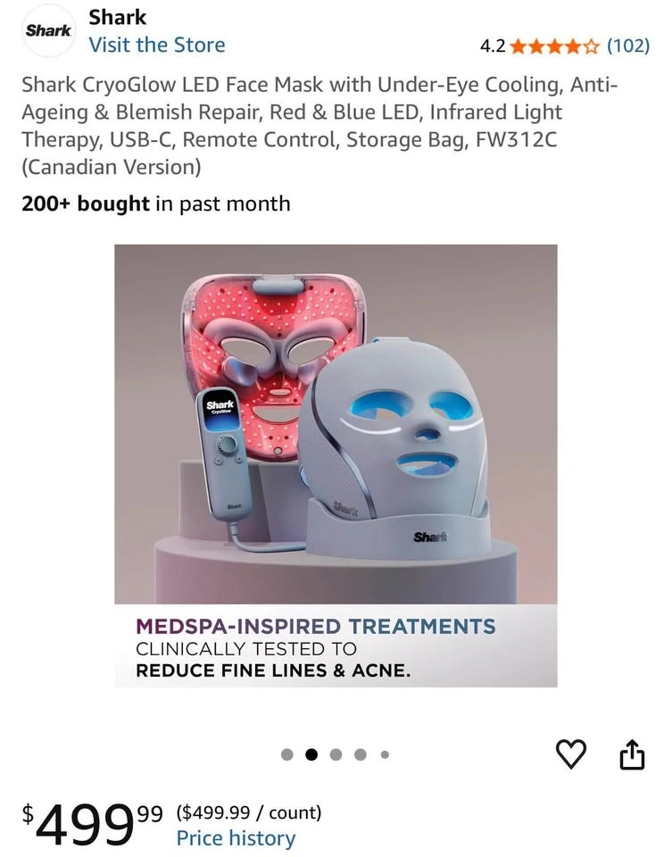 Brand New Shark CryoGlow LED Face Mask - Sealed - photo 2