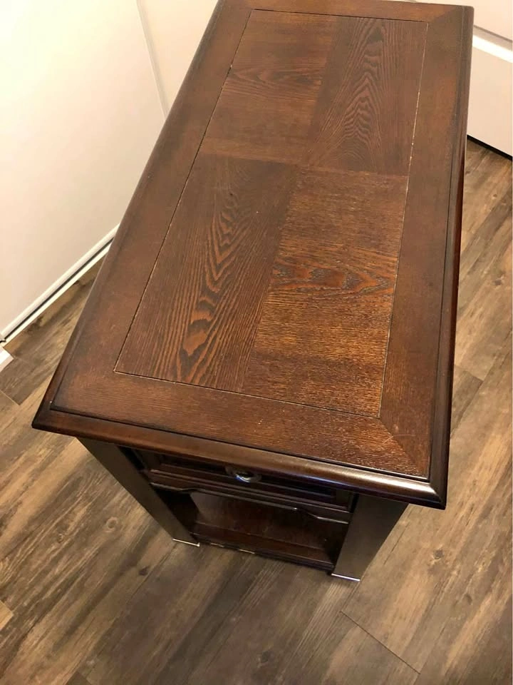 Vintage Cherry Wood Dark Brown Nightstand