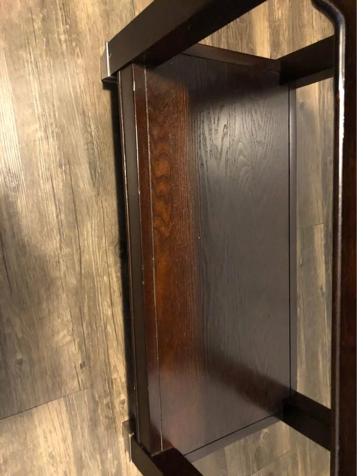 Vintage Cherry Wood Dark Brown Nightstand - photo 3