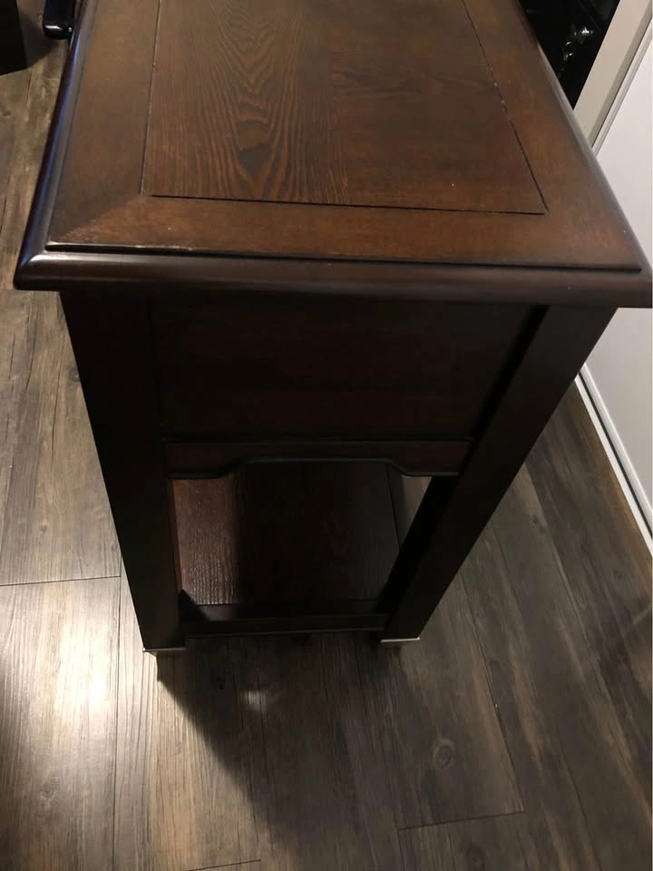 Vintage Cherry Wood Dark Brown Nightstand - photo 5