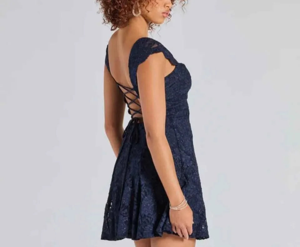 Sparkly blue mini dress image indicator(2)