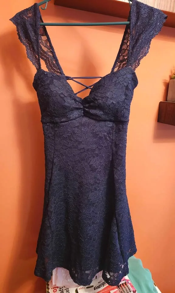 Sparkly blue mini dress image indicator(3)