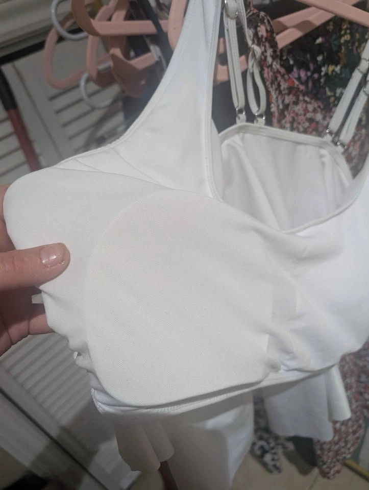 White Ruffle Swimsuit Top Size 4XL - photo 3