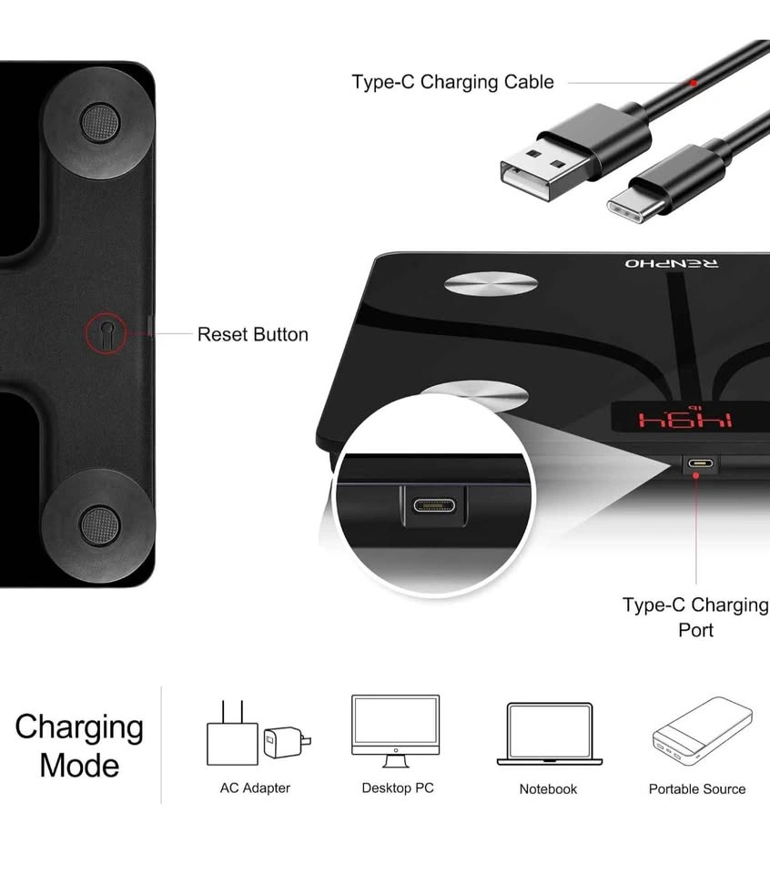 RENPHO Rechargeable Bluetooth Body Fat Scale - photo 3