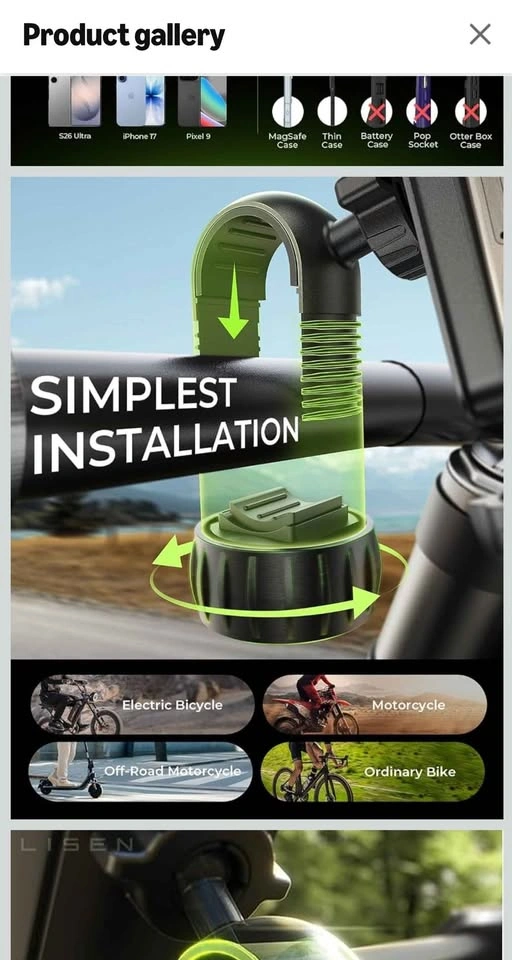 LISEN Motorcycle Phone Mount Holder - photo 3