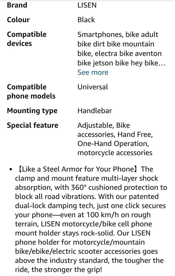 LISEN Motorcycle Phone Mount Holder - photo 5