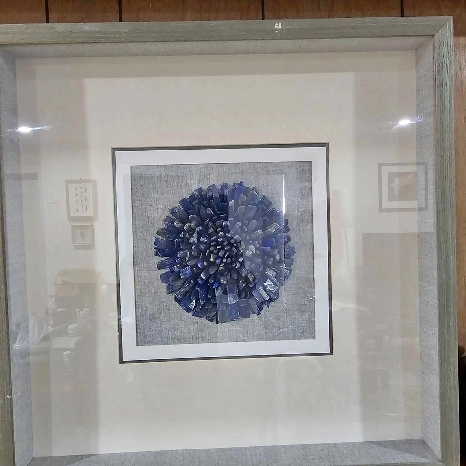 Blue Textured Framed Wall Art
