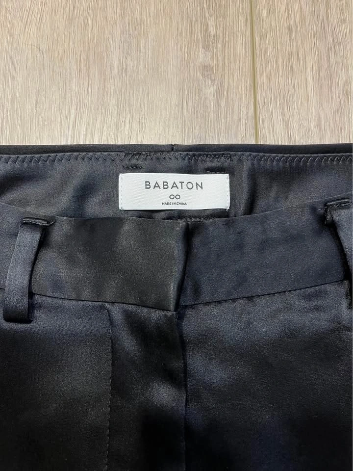 BABATON Black Satin Cargo Pants - Size 00 - photo 2