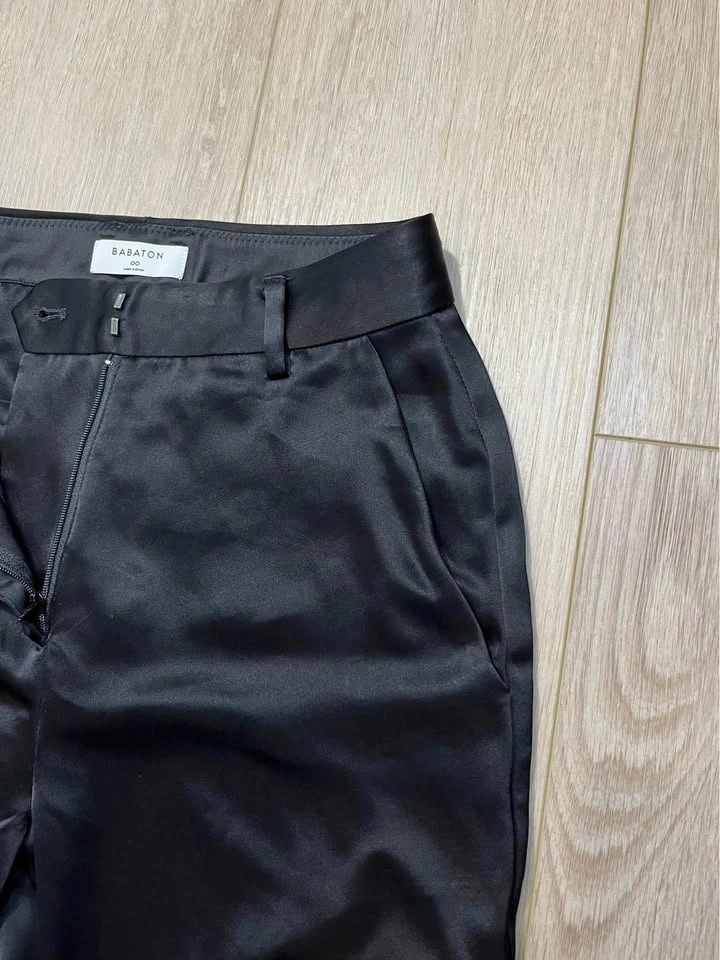 BABATON Black Satin Cargo Pants - Size 00 - photo 4
