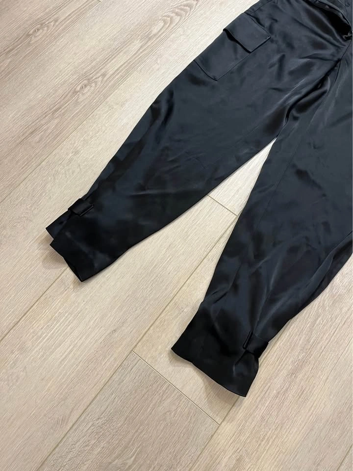 BABATON Black Satin Cargo Pants - Size 00 - photo 5