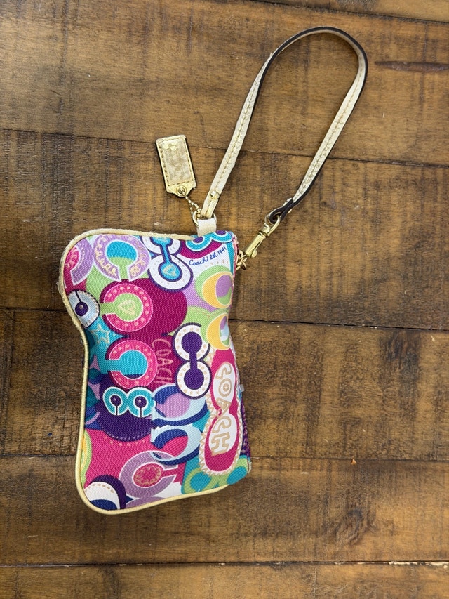 Coach Poppy Graffiti wristlet