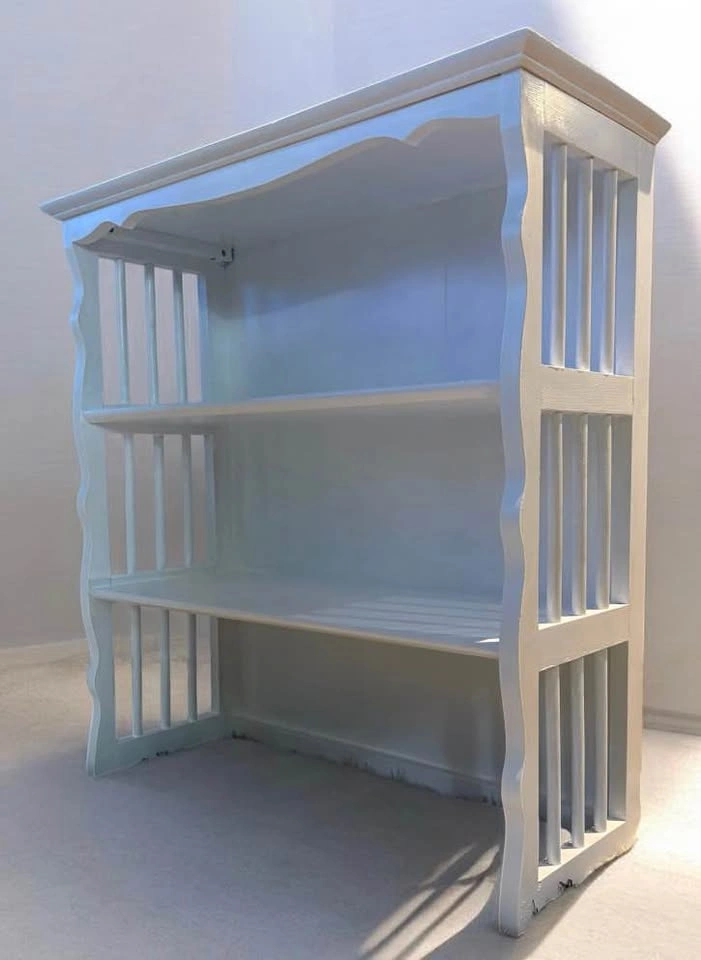 3-tier Standing or Table Top White Wooden Scalloped Bookshelf - photo 3