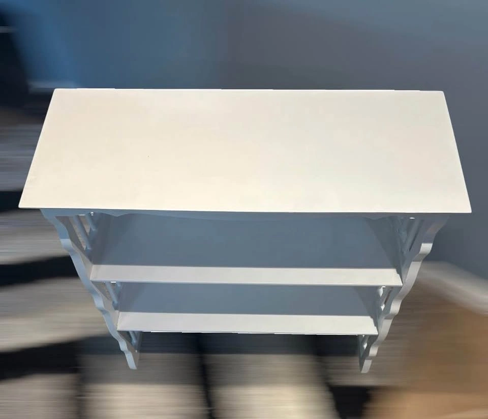 3-tier Standing or Table Top White Wooden Scalloped Bookshelf - photo 5