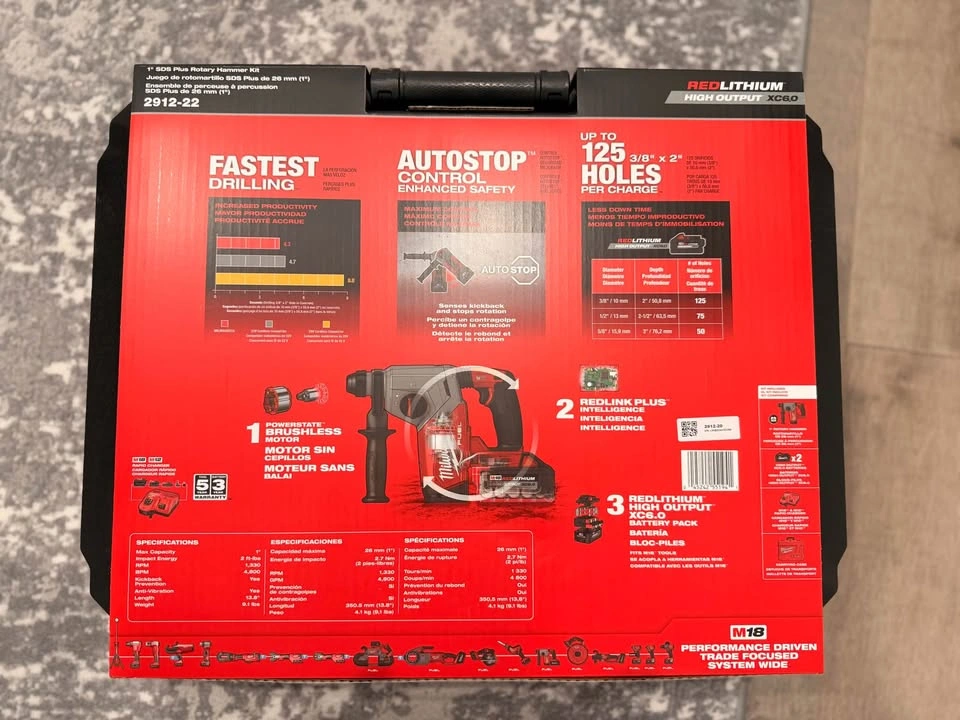 M18 FUEL 18V 1 in. Cordless SDS-Plus Rotary Hammer Kit - photo 3