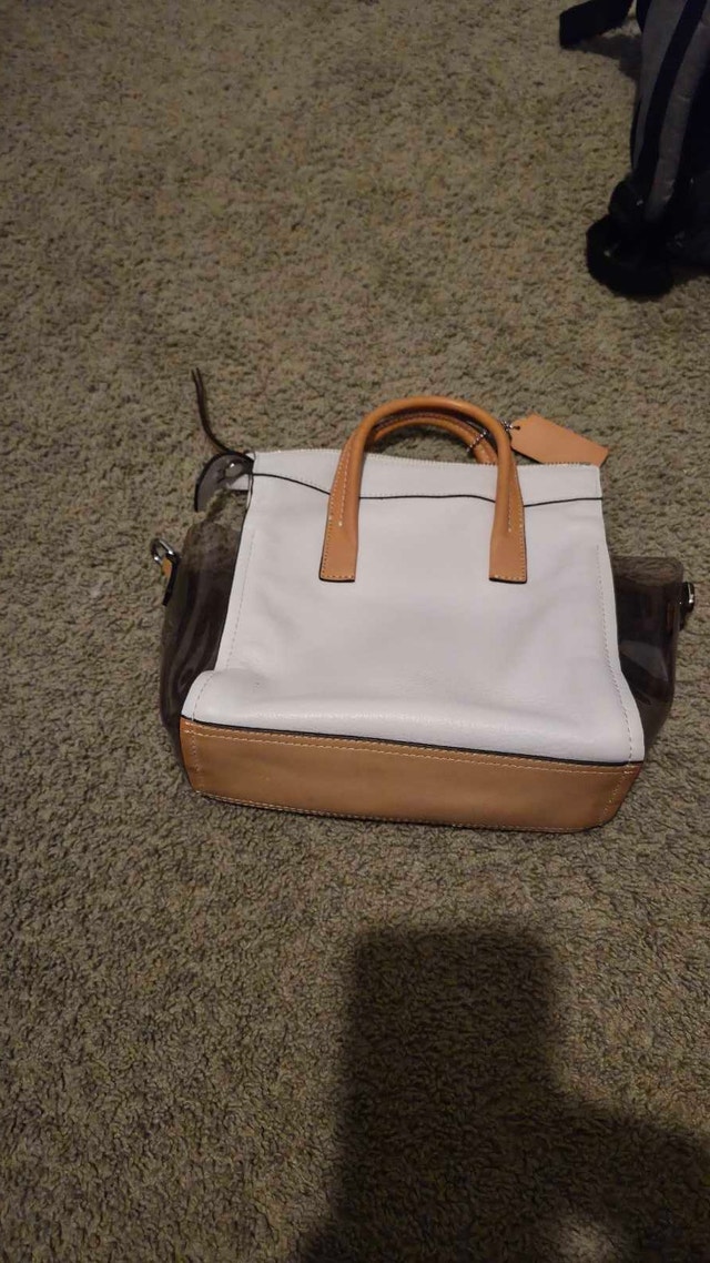COACH Bleecker Riley Tote / Crossbody – White & Tan Leather - photo 2