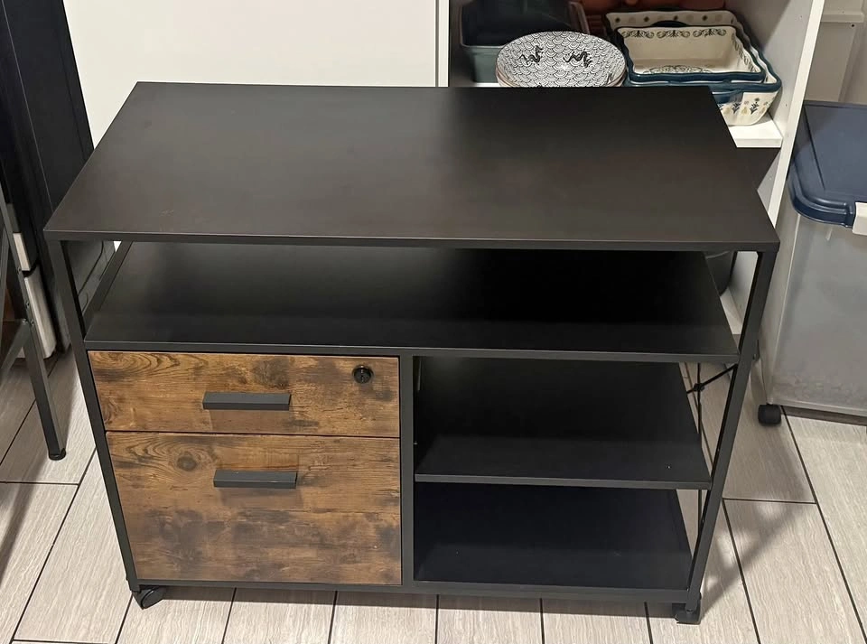 Desk with matching cabinet