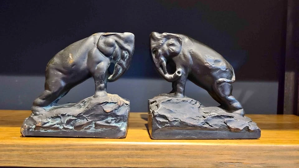 Metal Elephant Bookends (2 sets available.$40 per set)  )