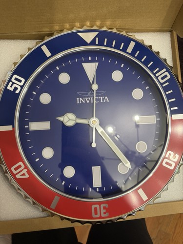 Invicta 12 Inch Red And Blue Pro Diver Wall Clock