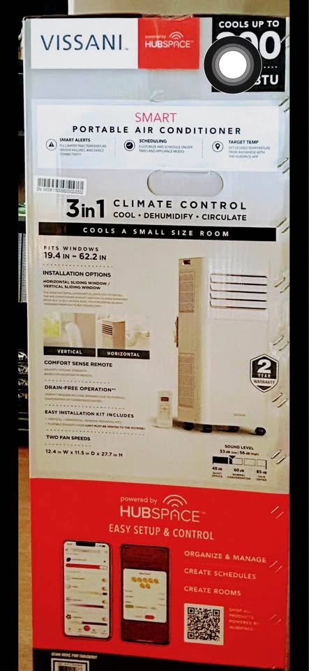 New in box - 10000 BTU Vissani 3 in 1 Smart Portable AC - photo 2
