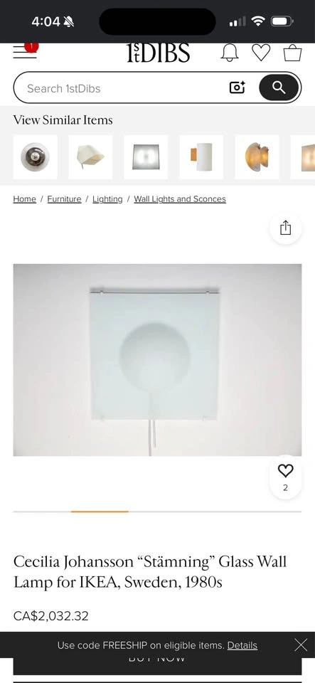 VINTAGE CECILIA JOHANSSON x IKEA “STÄMNING” GLASS WALL LAMP! - photo 4