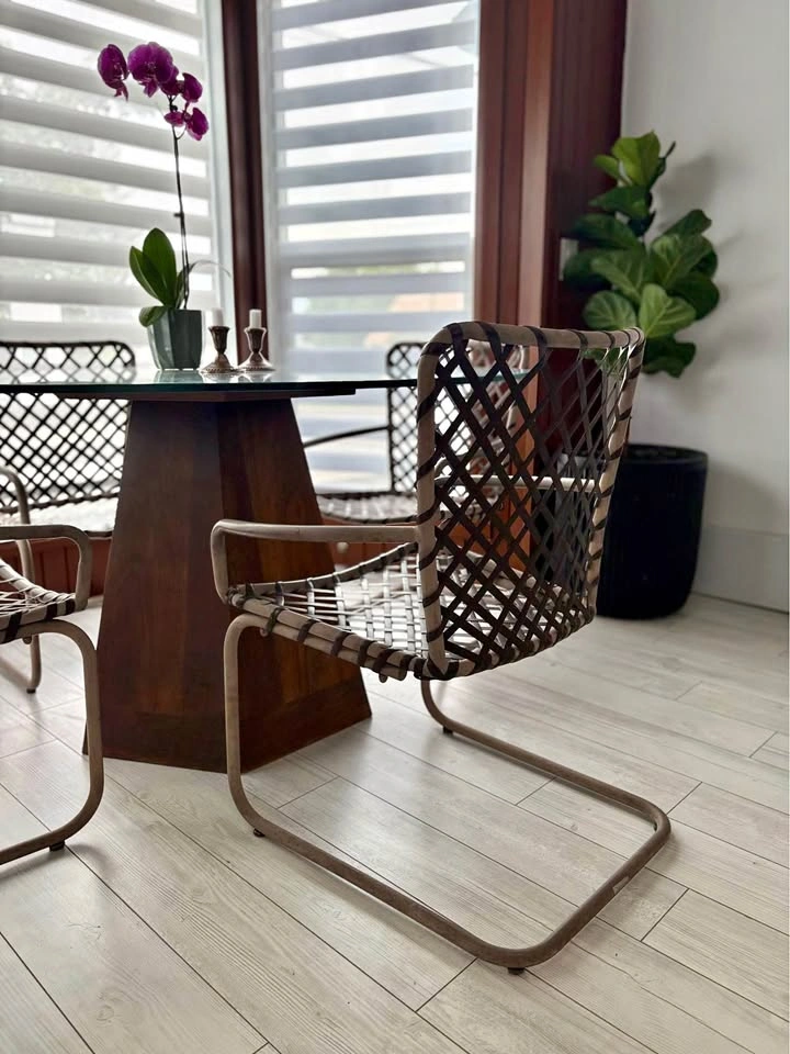 BROWN JORDAN VINTAGE MCM TAMAIMI CANTILEVER CHAIR SET