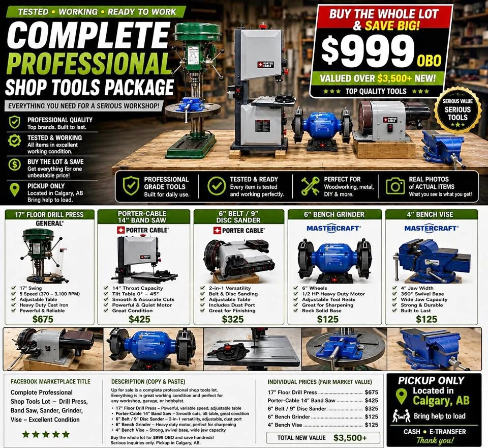 Complete Professional Shop Tool Package