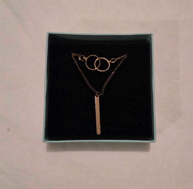 Double Layer Gold-Tone Pendant Necklace