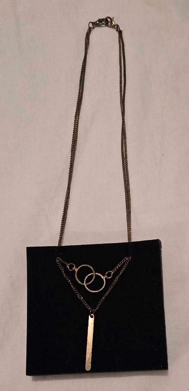 Double Layer Gold-Tone Pendant Necklace - photo 2