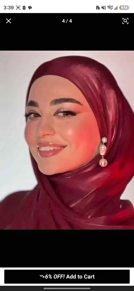 Soft silk burgundy headscarf