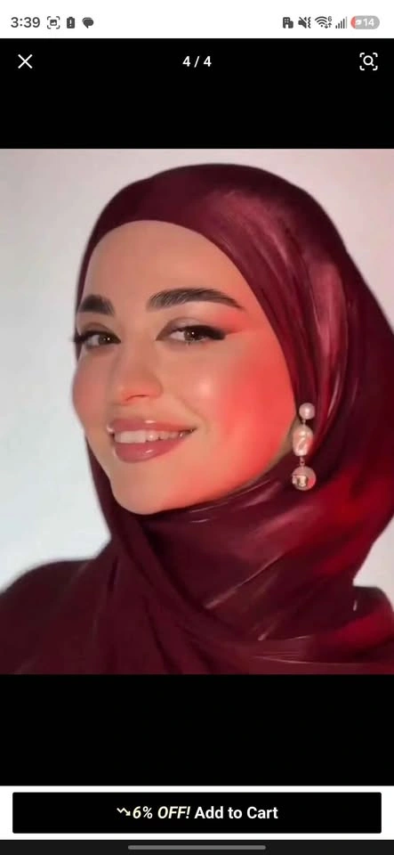 Soft silk burgundy headscarf - photo 2