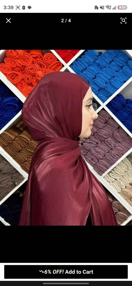 Soft silk burgundy headscarf - photo 3