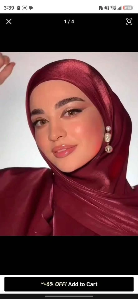 Soft silk burgundy headscarf - photo 4