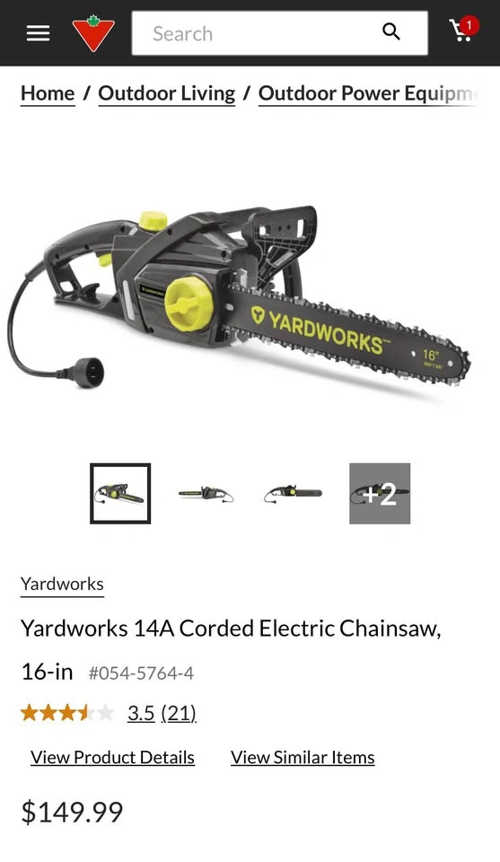 Yardworks 14A Corded Electric Chainsaw, 16-in - photo 5