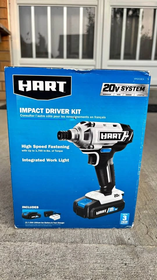 BRAND NEW HART 20-Volt Cordless 1/4 inch Impact Driver Drill