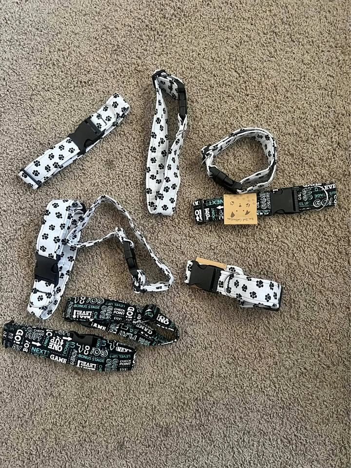 Dog Collars and Harnesses - 9 pieces