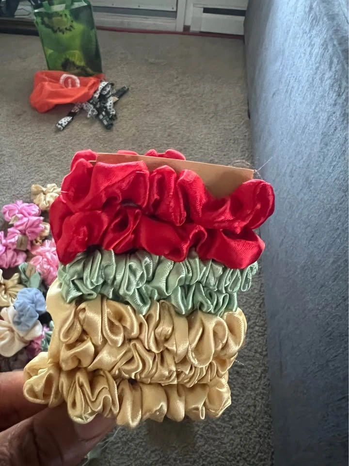 Bulk - Lot of Handmade Satin Hair Scrunchies - photo 3