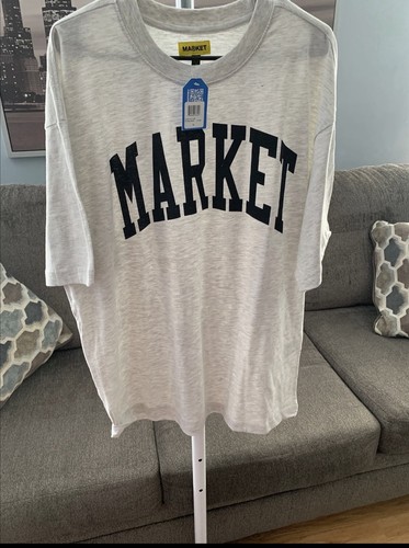 MARKET Arc Graphic Print T-Shirt Ash Grey XL Cotton