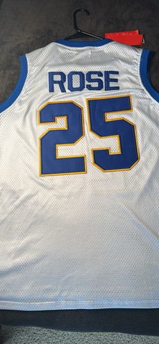 Derrick Rose Simeon High School #25 Jersey White/Blue/Gold 2XL